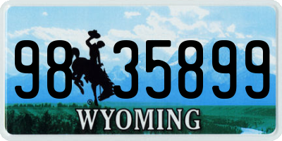WY license plate 9835899