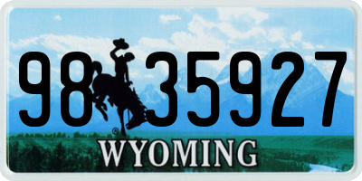 WY license plate 9835927