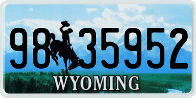 WY license plate 9835952