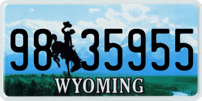 WY license plate 9835955