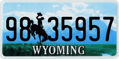 WY license plate 9835957