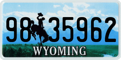 WY license plate 9835962