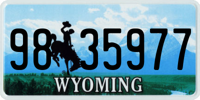 WY license plate 9835977