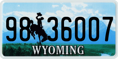 WY license plate 9836007