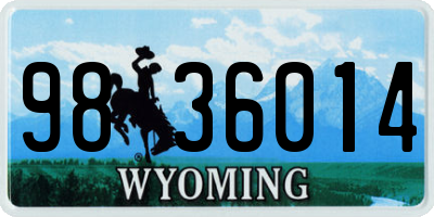 WY license plate 9836014