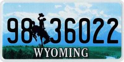 WY license plate 9836022