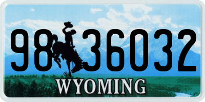 WY license plate 9836032