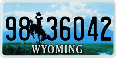 WY license plate 9836042