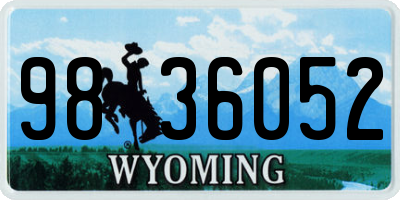 WY license plate 9836052