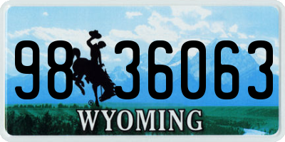 WY license plate 9836063