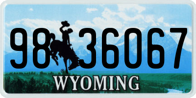 WY license plate 9836067