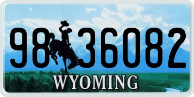 WY license plate 9836082