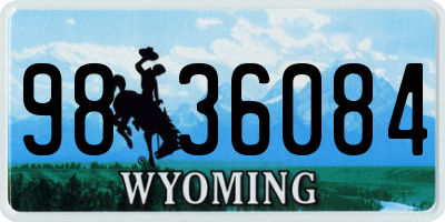 WY license plate 9836084