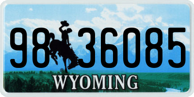 WY license plate 9836085