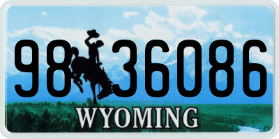 WY license plate 9836086