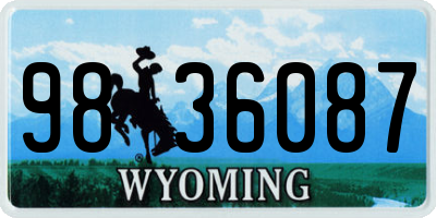 WY license plate 9836087