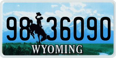 WY license plate 9836090