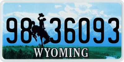 WY license plate 9836093