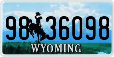 WY license plate 9836098