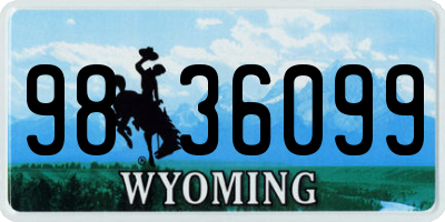 WY license plate 9836099