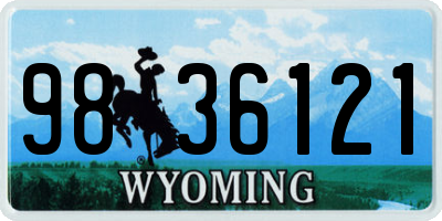 WY license plate 9836121