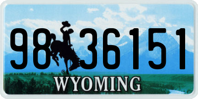 WY license plate 9836151