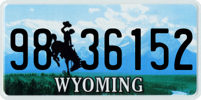 WY license plate 9836152