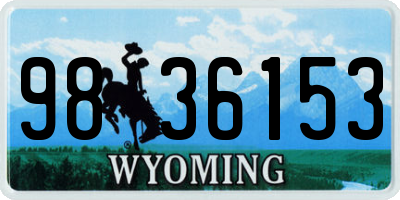 WY license plate 9836153