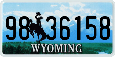 WY license plate 9836158