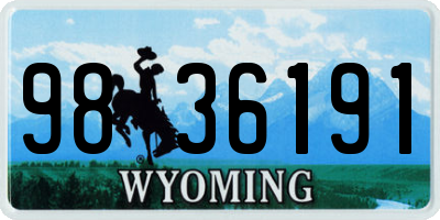 WY license plate 9836191