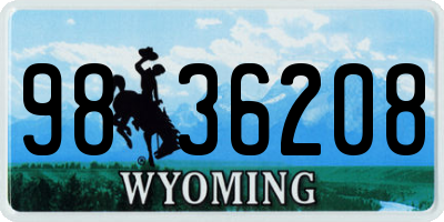 WY license plate 9836208