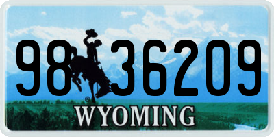 WY license plate 9836209