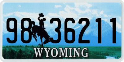 WY license plate 9836211