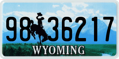 WY license plate 9836217