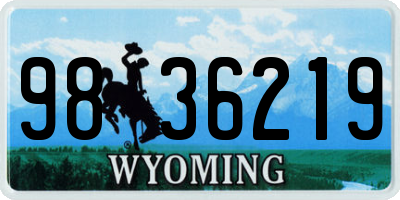 WY license plate 9836219