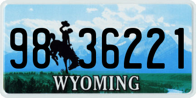 WY license plate 9836221