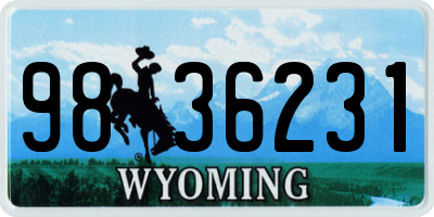 WY license plate 9836231