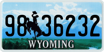 WY license plate 9836232