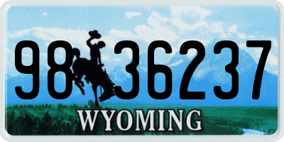 WY license plate 9836237