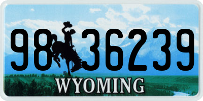 WY license plate 9836239