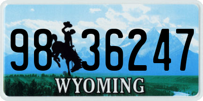 WY license plate 9836247