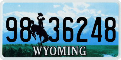 WY license plate 9836248