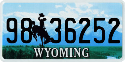 WY license plate 9836252