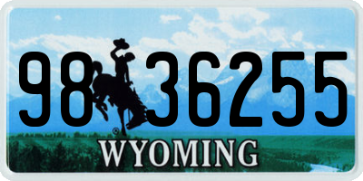 WY license plate 9836255