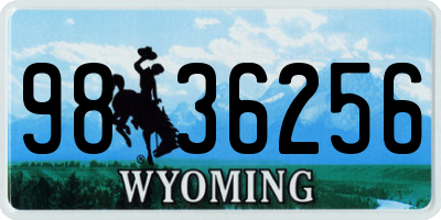 WY license plate 9836256