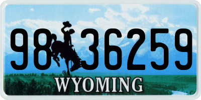 WY license plate 9836259