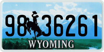 WY license plate 9836261