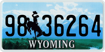 WY license plate 9836264