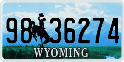 WY license plate 9836274