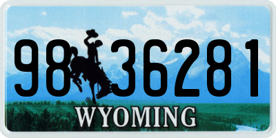 WY license plate 9836281